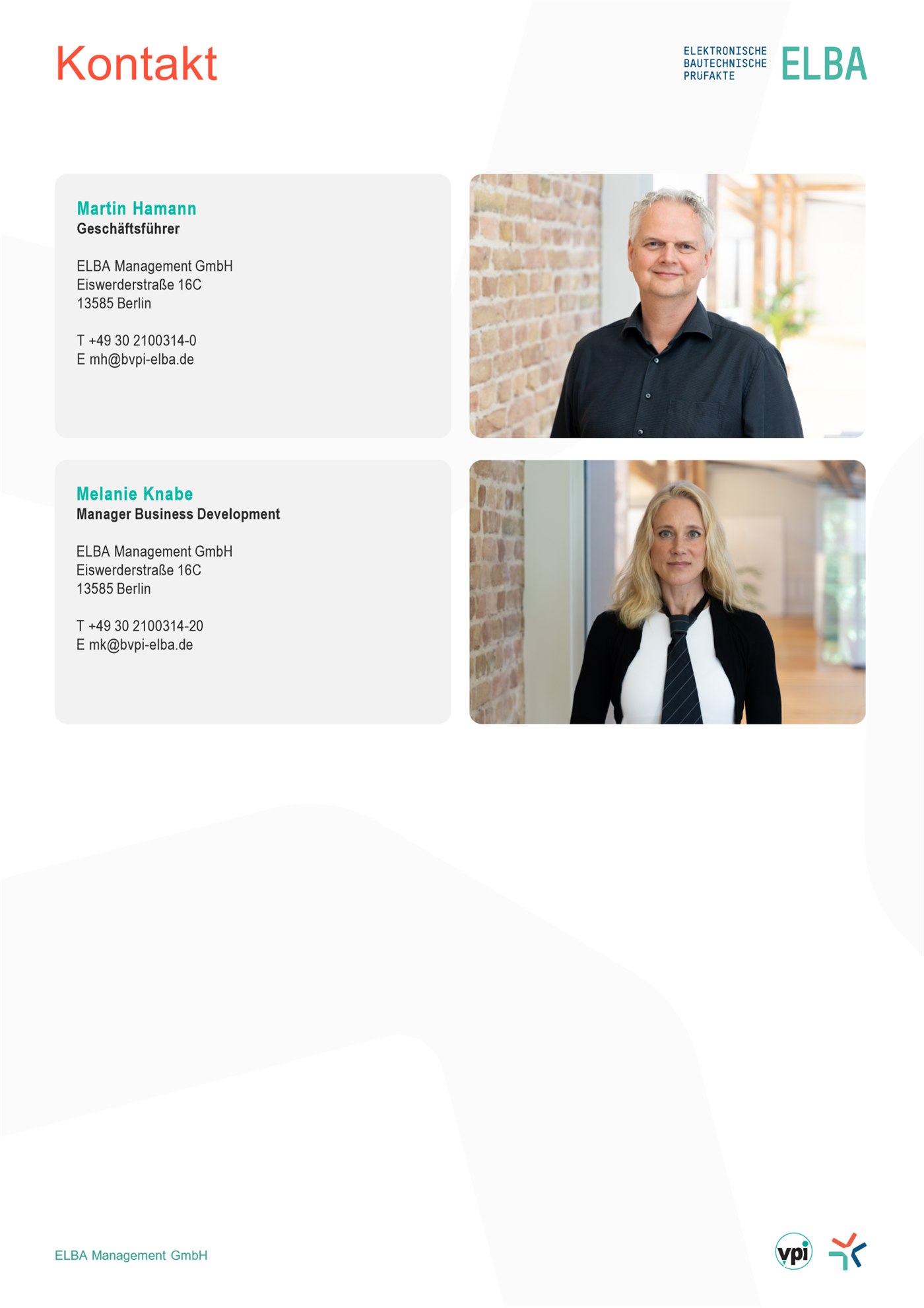 Kontakt: Martin Hamann und Melanie Knabe, ELBA Management GmbH