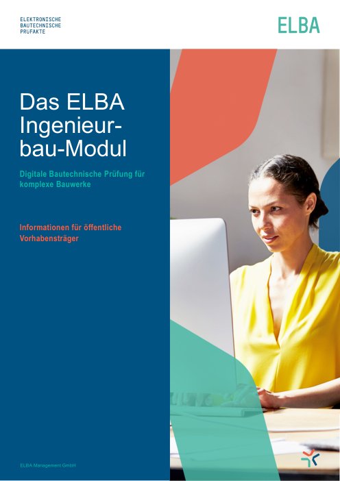 Titelseite Flyer ELBA Ingenieurbau-Modul für öffentliche Auftraggeber